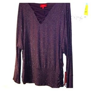Purple glitter blouse